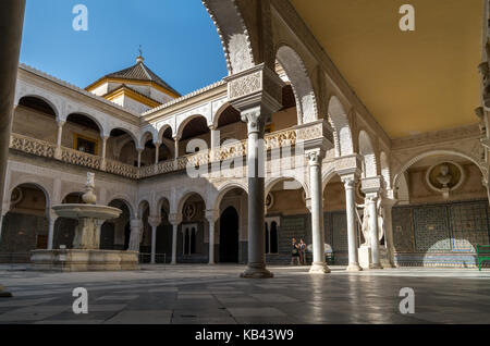 Courtyard of Pilate's House in Seville, Spain Stock Photo
