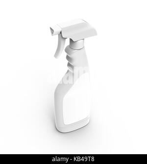 Glass Cleaner mockup, 3d rendering spray bottle template with blank label Stock Photo