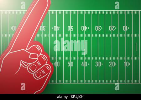 Posters of american football field and fun finger. Stock Vector