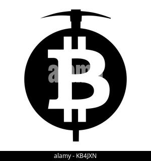 Vector symbol of cryptocurrency bitcoin mining Stock Vector