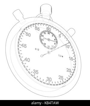 Stopwatch or timer sketch. Vector Stock Vector