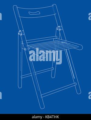 Folding chair sketch. Vector Stock Vector