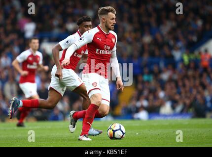 Aaron Ramsey of Arsenal during the Premier League match between Chelsea and Arsenal at Stamford Bridge in London. 17 Sep 2017 Stock Photo