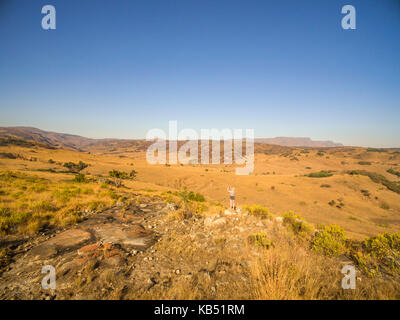 An aerial view of Nyangwe Fort in Zimbabwe's Nyanga National Park. Stock Photo