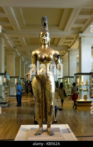 United Kingdom, London, Bloomsbury, British Museum, Gilded bronze figure of Tara, a Buddhist goddess from Sri Lanka, 8th century AD Stock Photo