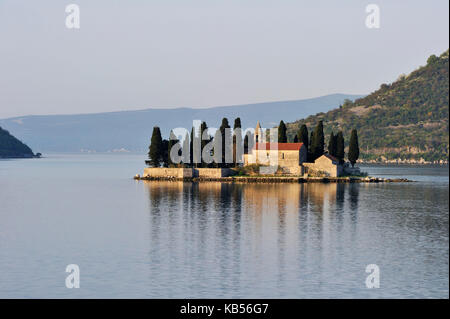 Montenegro, Adriatic coast, Kotor bay, Perast village, Sveti Dorde island Stock Photo