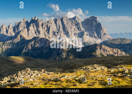 Europe, Italy, Alps, Dolomites, Mountains, Pale di San Martino, View from Col Margherita Park Stock Photo