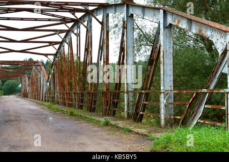 old abandoned railway bridge Stock Photo