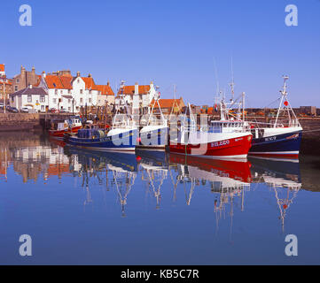 Fishing boats in Pittenweem Harbour, situated on the East Neuk of Fife Stock Photo