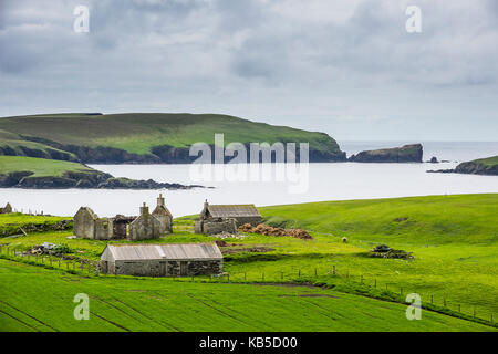 Abandonded farm, Shetland Islands, Scotland, United Kingdom, Europe Stock Photo