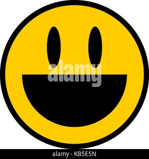 Use it in all your designs. Smiley happy smiling face emoticon icon in flat style. Quick and easy recolorable vector illustration graphic Stock Vector