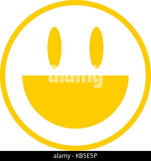 Use it in all your designs. Smiley happy smiling face emoticon icon in flat style. Quick and easy recolorable vector illustration graphic Stock Vector