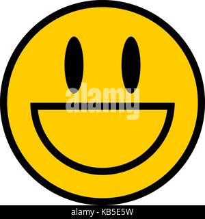 Use it in all your designs. Smiley happy smiling face emoticon icon in flat style. Quick and easy recolorable vector illustration graphic Stock Vector