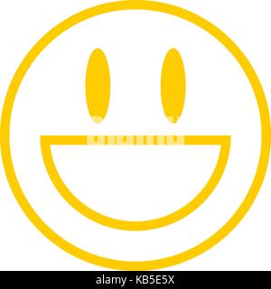 Use it in all your designs. Smiley happy smiling face emoticon icon in flat style. Quick and easy recolorable vector illustration graphic Stock Vector