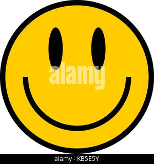 Use it in all your designs. Smiley happy smiling face emoticon icon in flat style. Quick and easy recolorable vector illustration graphic Stock Vector