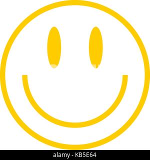 Use it in all your designs. Smiley happy smiling face emoticon icon in flat style. Quick and easy recolorable vector illustration graphic Stock Vector