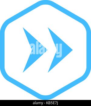 Arrow sign in hexagon icon created in thin line style. Quick and easy recolorable graphic element in technique vector illustration Stock Vector
