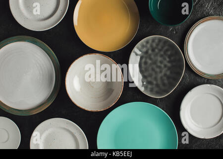 various ceramic plates Stock Photo