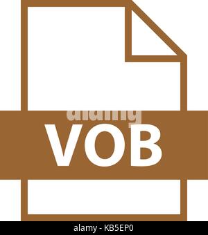 Use it in all your designs. Filename extension icon VOB DVD-Video Object or Versioned Object Base in flat style. Vector illustration Stock Vector
