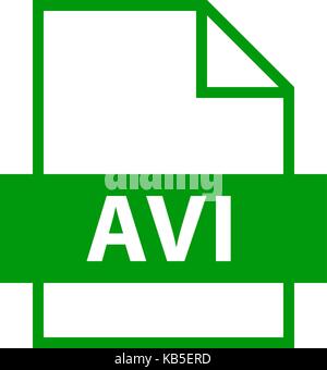 Use it in all your designs. Filename extension icon AVI Audio Video Interleaved in flat style. Quick and easy recolorable shape. Vector illustration Stock Vector