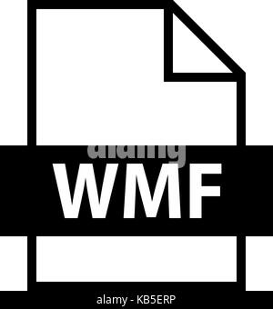 Use it in all your designs. Filename extension icon WMF Windows MetaFile in flat style. Quick and easy recolorable shape. Vector illustration Stock Vector