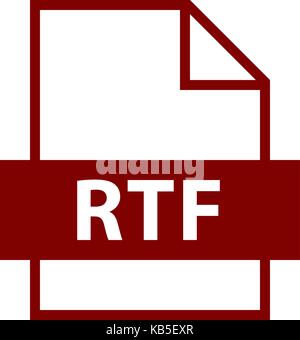 Use it in all your designs. Filename extension icon RTF Rich Text Format in flat style. Quick easy recolorable vector illustration Stock Vector