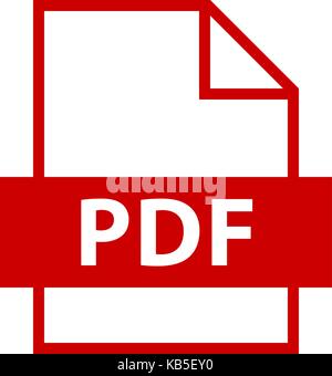 Use it in all your designs. Filename extension icon PDF Portable Document Format in flat style. Quick and easy recolorable shape. Vector illustration  Stock Vector