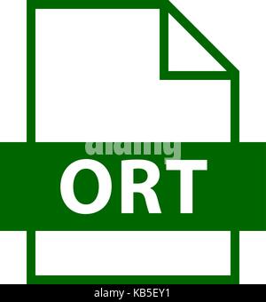 Use it in all your designs. Filename extension icon ORT Rich Text Editor Document in flat style. Quick and easy recolorable shape. Vector illustration Stock Vector