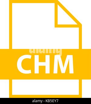 Use it in all your designs. Filename extension icon CHM Microsoft Compiled HTML Help in flat style. Quick easy recolorable vector illustration Stock Vector