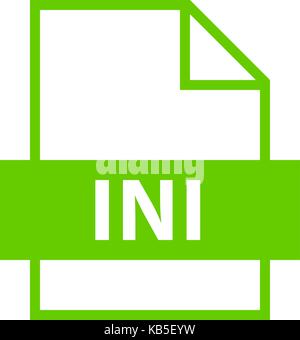 Use it in all your designs. Filename extension icon INI Initialization File in flat style. Quick and easy recolorable shape. Vector illustration Stock Vector
