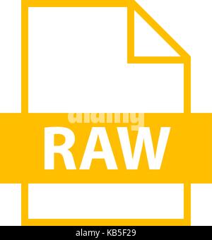 Use it in all your designs. Filename extension icon RAW camera raw image file in flat style. Quick easy recolorable vector illustration Stock Vector