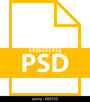 Use it in all your designs. Filename extension icon PSD PhotoShop Document in flat style. Quick easy recolorable vector illustration Stock Vector