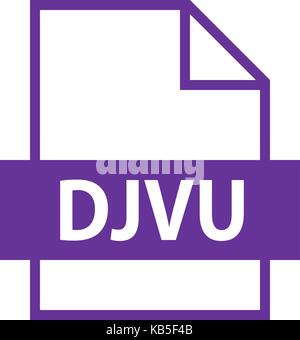 Use it in all your designs. Filename extension icon DJVU file format for scanned document in flat style. Quick easy recolorable vector illustration Stock Vector