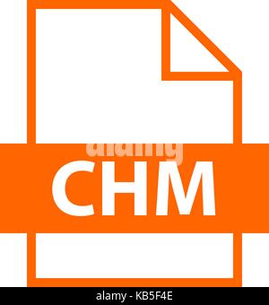 Use it in all your designs. Filename extension icon CHM Microsoft Compiled HTML Help in flat style. Quick easy recolorable vector illustration Stock Vector