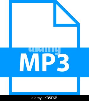 Use it in all your designs. Filename extension icon MP3 MPEG Audio Layer III in flat style. Quick and easy recolorable shape. Vector illustration Stock Vector