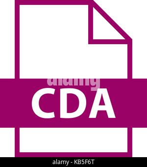Use it in all your designs. Filename extension icon CDA CD Audio Track in flat style. Quick and easy recolorable shape. Vector illustration Stock Vector