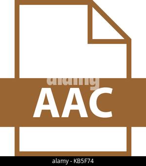 Use it in all your designs. Filename extension icon AAC Advanced Audio Coding in flat style. Quick and easy recolorable shape. Vector illustration Stock Vector