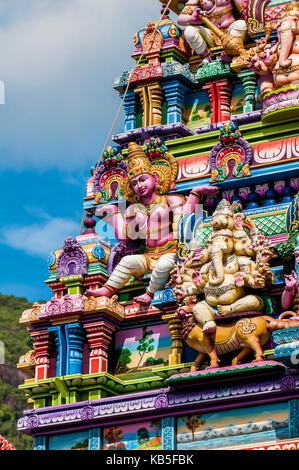 The Arul Mihu Navasakthi Vinayagar Hindu Temple, Victoria, Mahe, Republic of Seychelles, Indian Ocean, Africa Stock Photo