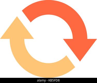 Colored arrows reload, refresh, rotation, loop, repetition, reset etc signs created in flat style. Vector illustration Stock Vector
