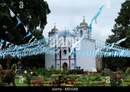 The Santa Mar’a de la Asunci—n which sits next to the Arbol Del Tule in Santa Maria el Tule, Oaxaca, Mexico. Stock Photo