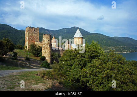 Castle complex in Ananuri in Georgia Stock Photo