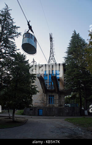 Cable car station of ld soviet mining town Chiatura in Georgia Stock Photo