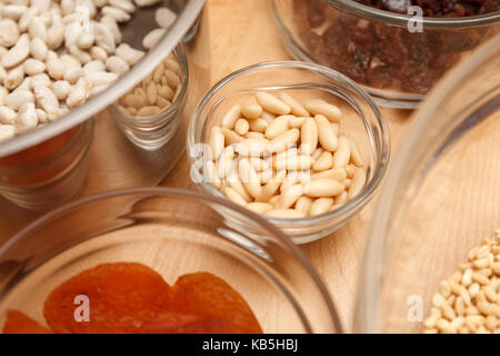 Traditional Turkish dessert ashure - Noah's Pudding ingridients, making of Stock Photo