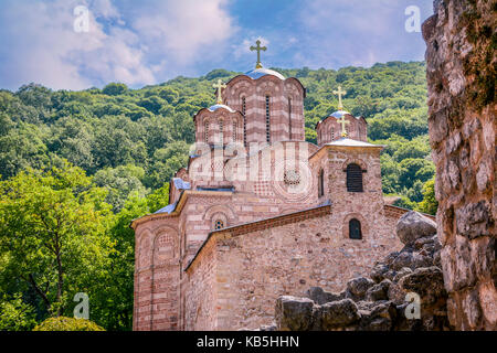 Ravanica monastery orthodox near town Cuprija, central Serbia Stock Photo