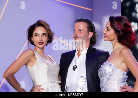 Paris, France. 27th Sep, 2017. Patricia Contreras and Delphine Wespiser attend the Christophe Guillarmé show as part of Womenswear spring / summer 2018's Paris Fashion Week on 27 September, 2017 at Atelier Renault in Paris, France. Credit: Bernard Menigault/Alamy Live News Stock Photo