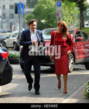 Milan, Benedetta Parodi and her husband Fabio Caressa at the