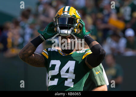 September 24, 2017: Green Bay Packers wide receiver Davante Adams #17 walks  off the field after the NFL Football game between the Cincinnati Bengals  and the Green Bay Packers at Lambeau Field