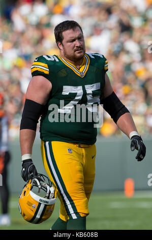 September 24, 2017: Green Bay Packers safety Josh Jones #27 during the NFL  Football game between the Cincinnati Bengals and the Green Bay Packers at  Lambeau Field in Green Bay, WI. Green