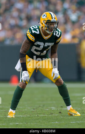 September 24, 2017: Green Bay Packers wide receiver Davante Adams #17 walks  off the field after the NFL Football game between the Cincinnati Bengals  and the Green Bay Packers at Lambeau Field