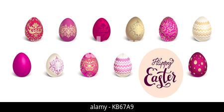 Red colored eggs Stock Vector